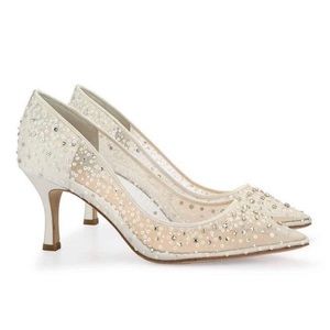 Bella Belle Evelyn Ivory Kitten Heels